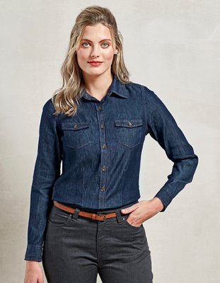 Horeca Dames Blouse Jeans Premier PR322 